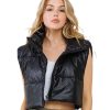Midnight Chic Faux Leather Puffer Vest