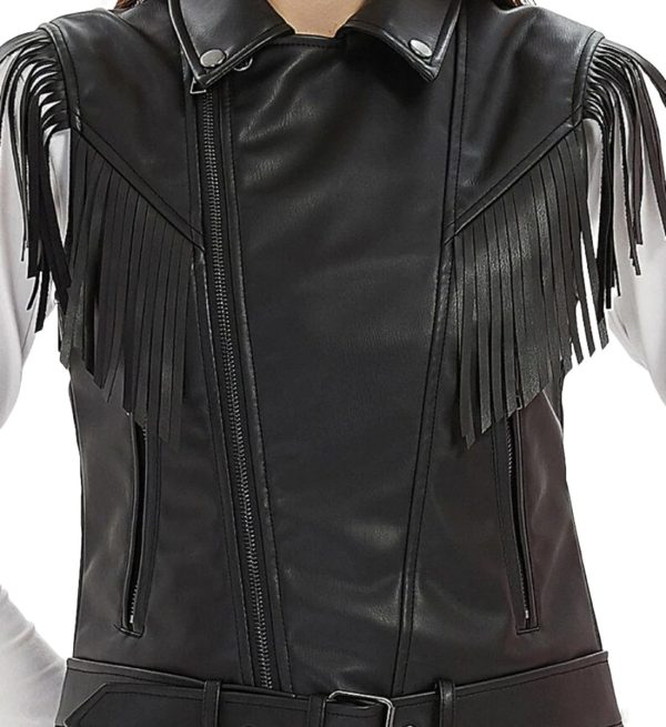 Cowgirl Fringe Leather Vest for Ladies