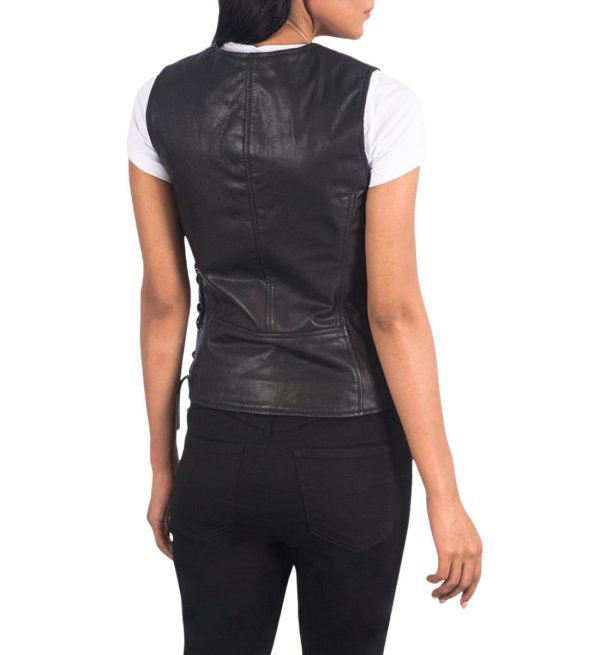 Modern Retro: Women's Sleeveless Lace-Up Leather Vest