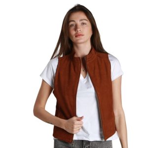 Authentic leather vest for wome