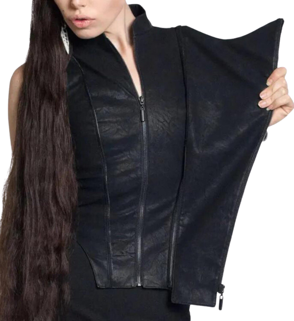 Zipper Modern Stylish Leather Vest for Women