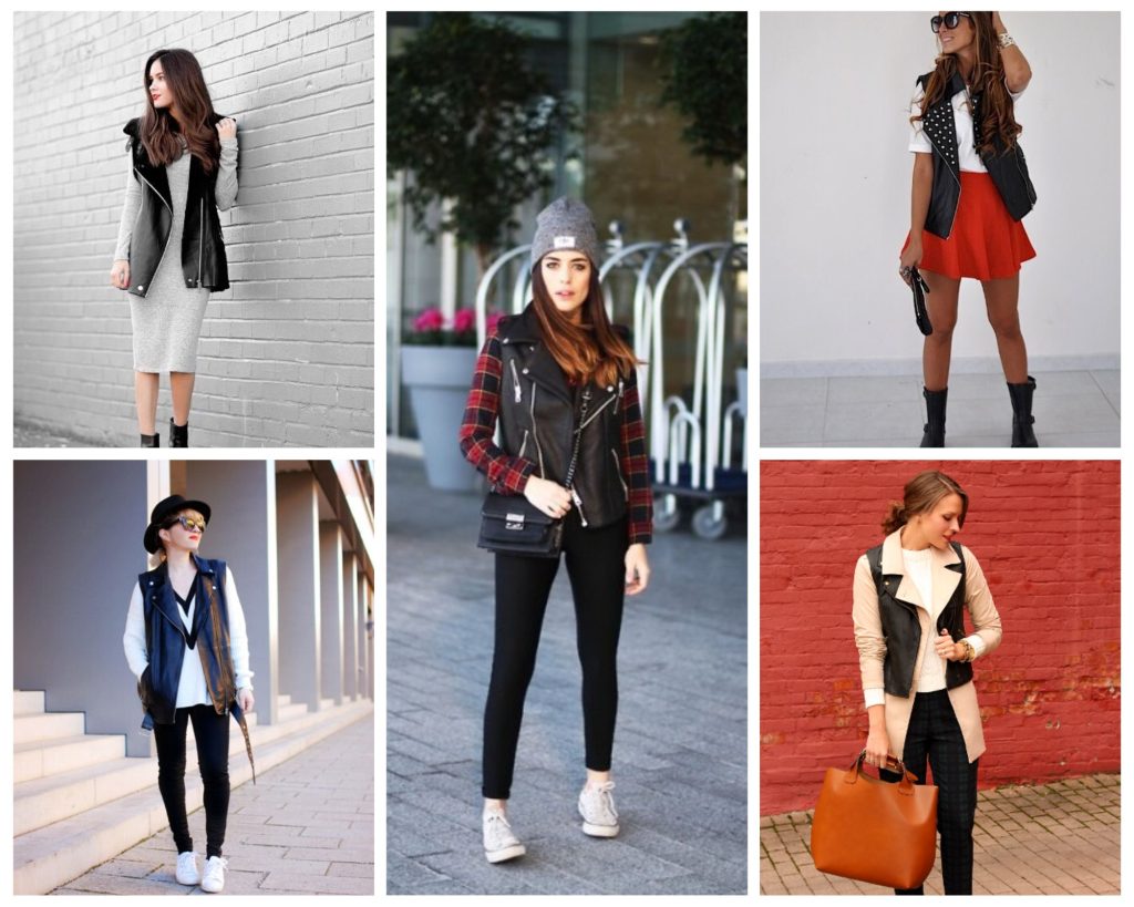 outfit ideas with a leather vest