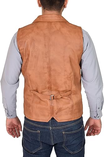 A 1 FASHION GOODS Men's Genuine Soft Leather Vest
