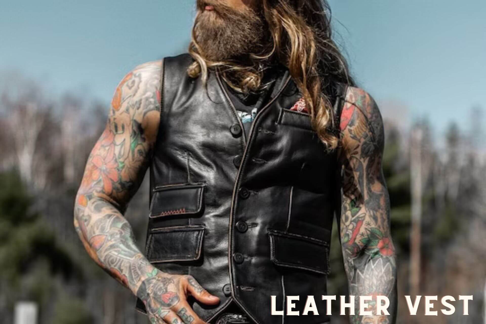leather moto vest