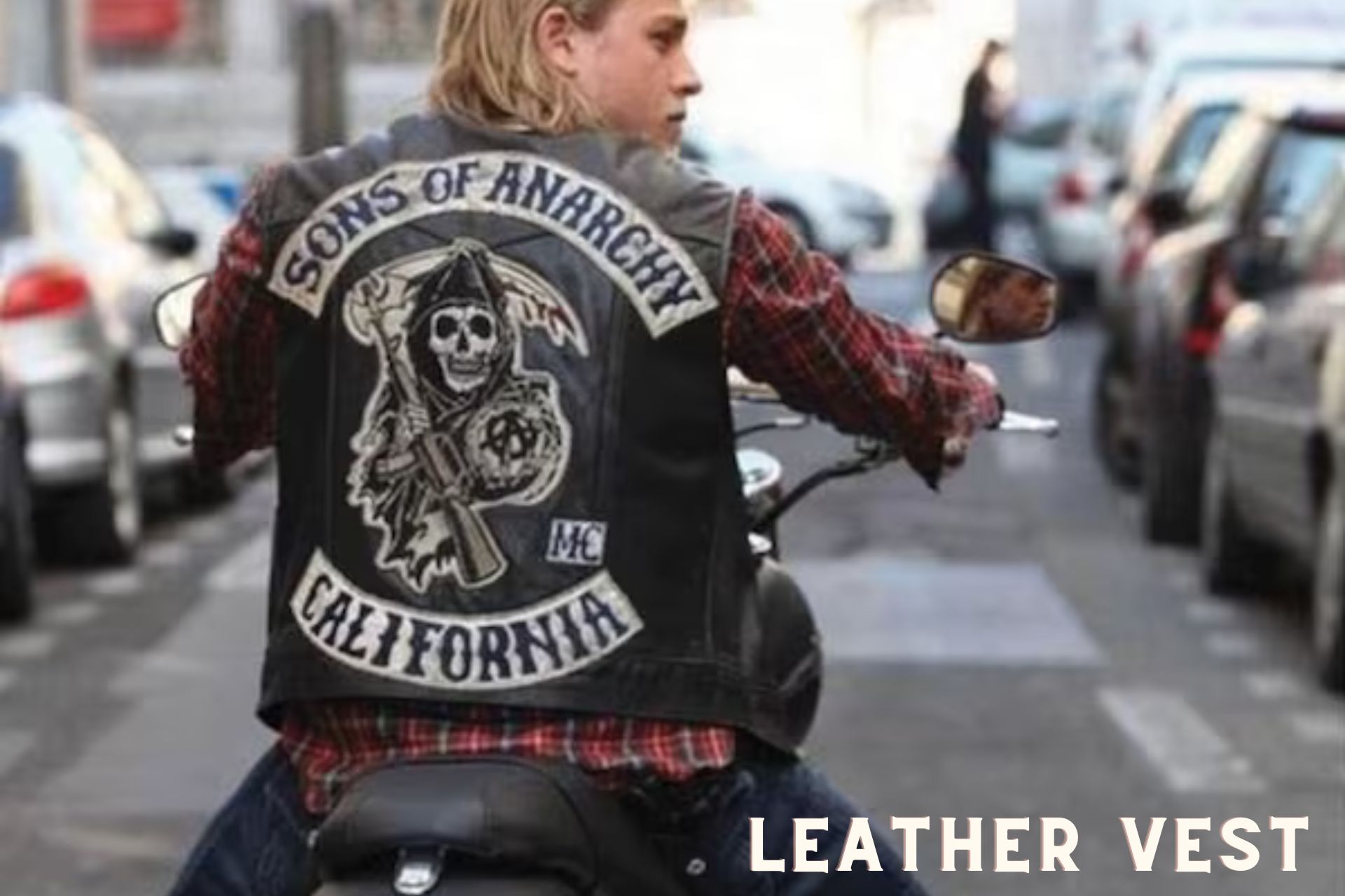 leather moto vest