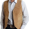 Wild West Vibes: Garcia Canyon Men's Suede Leather Cowboy Vest