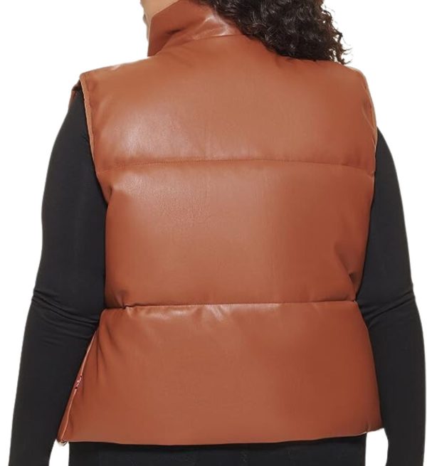 UrbanCharm Faux Leather Puffer Vest