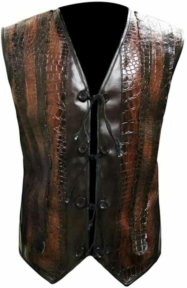 Rugged Elegance: Hogan Brown Leather Vest Jacket