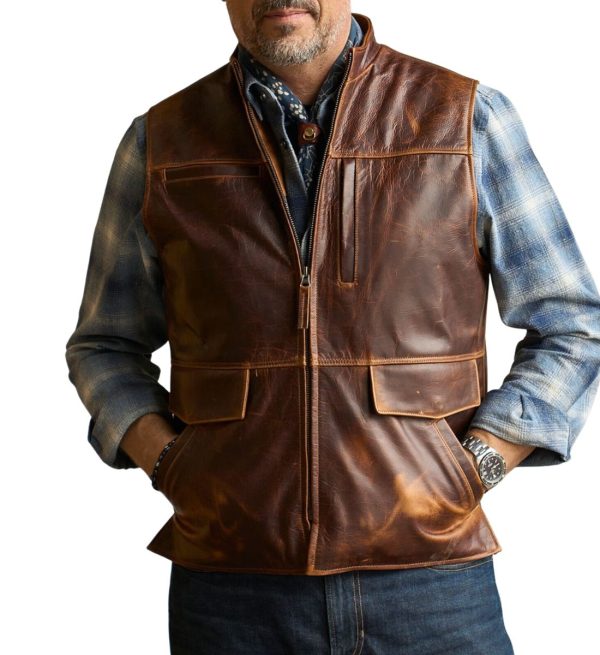 Rugged Roadster Homemade Brown Leather Vest