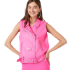 Hot Pink Leather Vest for Women